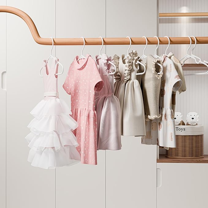 VTRIN Baby Hangers 60 Pack Large Capacity Hard Plastic Kids Hangers Suitable - Image 7