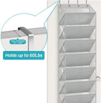 AOODA 10 Tier Clear Over the Door Shoe Organizer Storage, Deep Pockets Large - Image 6
