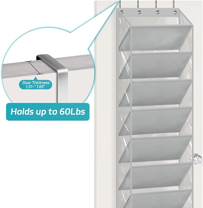 AOODA 10 Tier Clear Over the Door Shoe Organizer Storage, Deep Pockets Large - Image 6