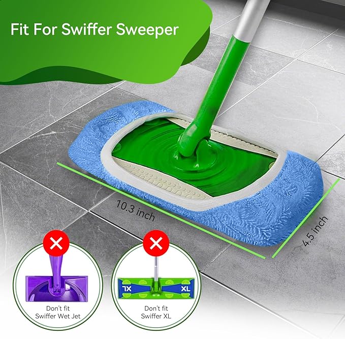 6 Pack Reusable Microfiber Mop Pads Compatible - Image 2