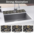24" X 5.5" Kitchen Sink Splash Guard Faucet Mat Floral Flower Super Absorbent - Image 3