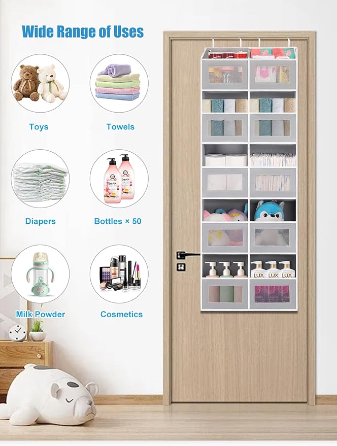 Over the Door Organizer Hanging- 10 Compartments, 80 lbs Load Behind Door - Image 6