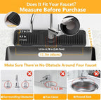 17.7'' Folding Faucet Mat for Kitchen Sink Splash Guard Kitchen Sink Faucet Mat - Image 2