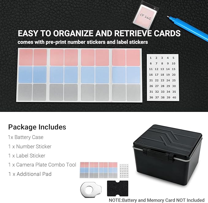 LP-E6 EN-EL15C NP-W235 FZ100 Camera Battery and Memory Card Case - Image 3