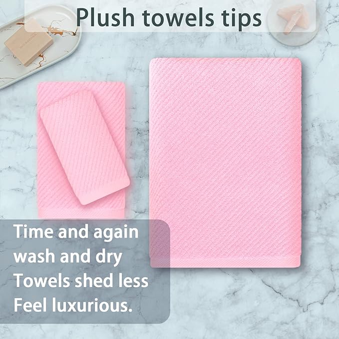 VOOVA & MOVAS Pink Towels for Bathroom - Image 4