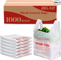 Delxo Grocery Bags Thank You Plastic T-Shirt Bag, To Go, Convenience Stores by Delxo