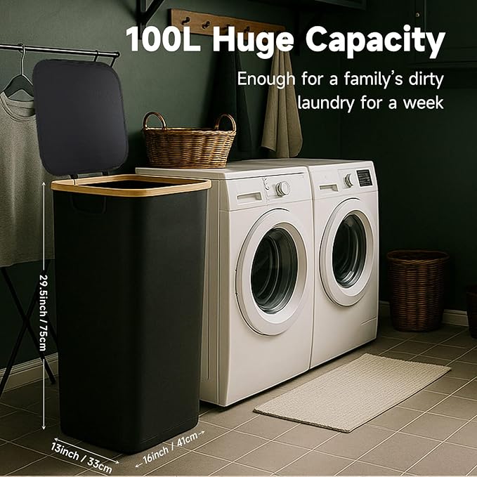 26 Gall/100L Foldable Laundry Hamper - Image 2