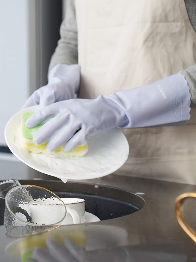 LANON 3 Pairs wahoo Skin-Friendly Cleaning Gloves, Unlined Dishwashing Kitchen - Image 4