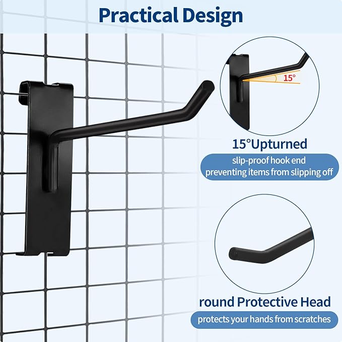 20Pcs Gridwall Hooks, Metal Grid Panel Hanging Peg Hooks, Grid Wall Accessory - Image 5