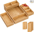 SpaceWhisper Bamboo Drawer Organizer, 5-Piece Drawer Divider by Unknown
