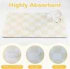 Checkered Dish Drying Mat for Kitchen Counter Coffee Mat Bar Accessories - Image 6