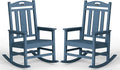 Ciokea Oversized Outdoor Rocking Chairs Set of 2, 380lbs Heavy-Duty Large Patio Rocker, High Back Cozy Porch Chairs, Weather Resistant Patio Rocking Chairs for Outside, Fire Pit, Deck, Slate Blue by CIOKEA