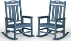 Ciokea Oversized Outdoor Rocking Chairs Set of 2, 380lbs Heavy-Duty Large Patio Rocker, High Back Cozy Porch Chairs, Weather Resistant Patio Rocking Chairs for Outside, Fire Pit, Deck, Slate Blue by CIOKEA