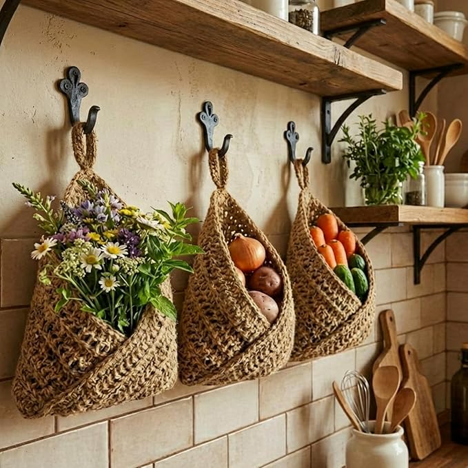 Honeydak Boho Decor Hanging Wall Baskets - Image 4