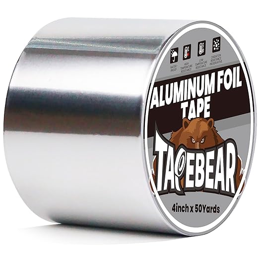 TAPEBEAR Aluminum Foil Tape 4" x 150FT, Professional Heat Reflective Tape Metal by TAPEBEAR