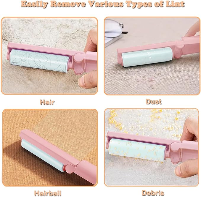 Mini Reusable Lint Roller for Travel, 6 Pack Washable Foldable Lint Remover - Image 5