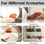Tioncy 12 Pack Rustic Bear Kitchen Sponges Bulk 4 Colors Cute Dual Sided - Image 4