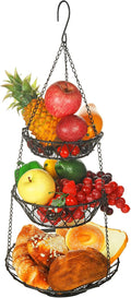 3 Tier Hanging Basket with Sturdy Metal Chain Hanging Hooks Fruit and Vegetable by WILLIZTER