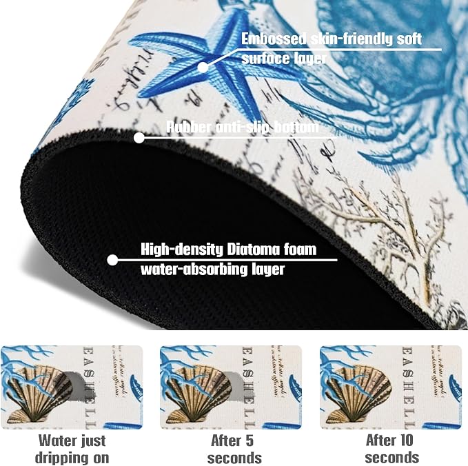 Sink Faucet Absorbing Mat, 2 Pack Drying Mat Around Faucet Sink Splash Guard - Image 7