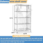 Waterproof Shelf Cover,Durable Dustproof Storage Wire Rack Covers,Outdoor Shelving Covers for Wire Shelves with Zipper 42''x18''x72'',Clear,Cover Only - Image 3
