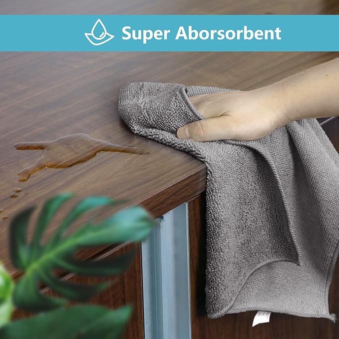 HOMEXCEL Grey Microfiber Cleaning Cloth 100 Pack, Microfiber Towel - Image 4