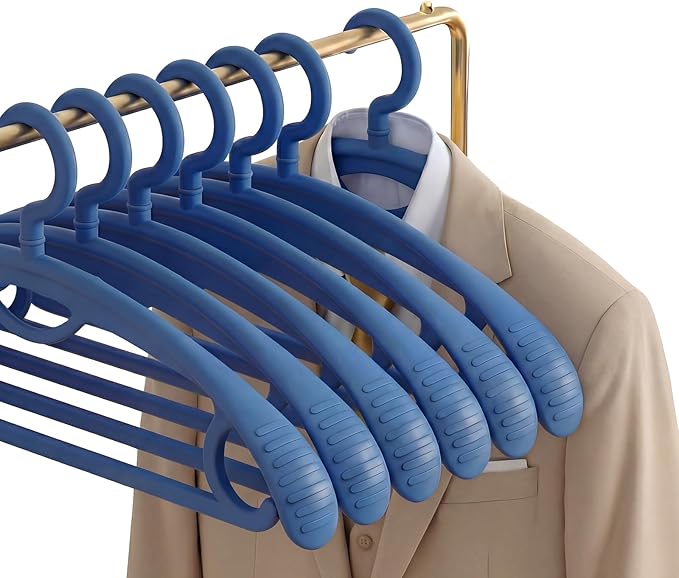 Plastic Clothes Hanger, Extra Thick Plastic Wide Shoulder Adult 360 Degrees by GEMWONDER