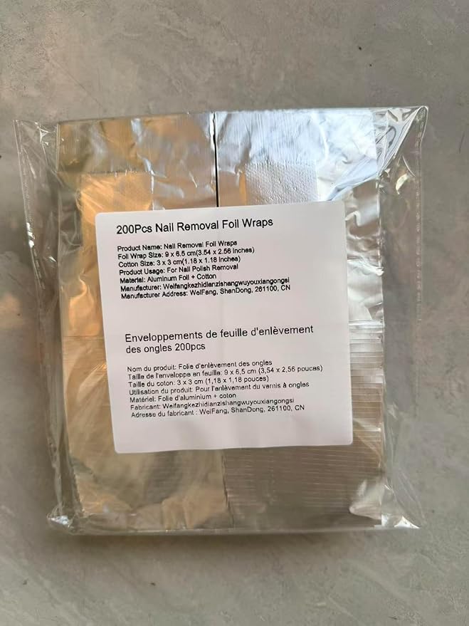 200Pcs Nail Polish Remover Gel Nail Foil Wraps Aluminium Soak Off Foils Cotton - Image 7