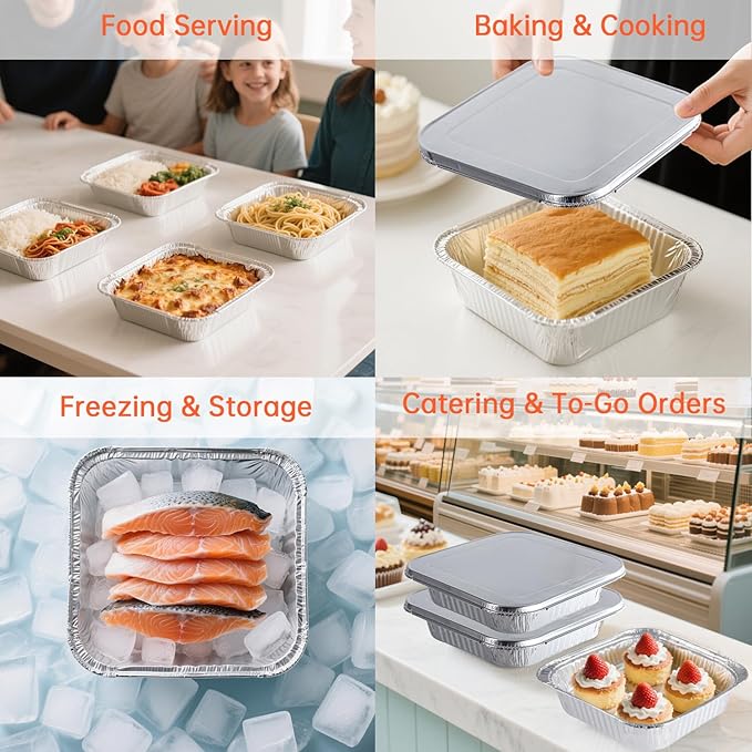 8x8 Aluminum Pans with Lids - Image 6