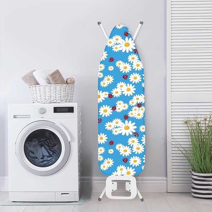 Cute Blue Daisy Thick Padding Ironing Board Covers Stain Resistant Hook and - Image 3