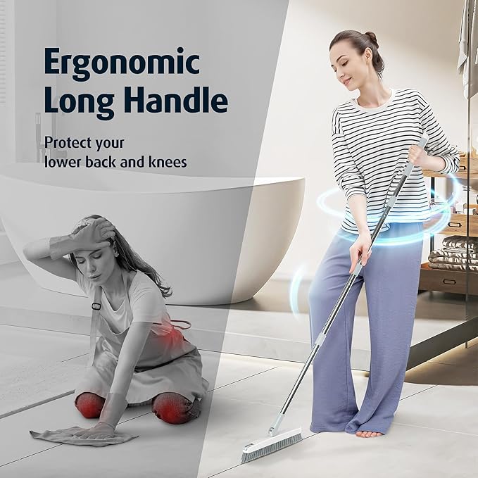 AIR U+ Grout Brush with Long Handle 180° Swivel Scrub Brush with Tweezers to - Image 7