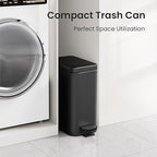 Cesun Bathroom Trash Can with Lid, 2.6 Gallon Small Black Bathroom Garbage Can - Image 3