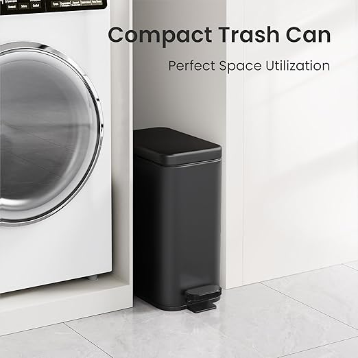 Cesun Bathroom Trash Can with Lid, 2.6 Gallon Small Black Bathroom Garbage Can - Image 3