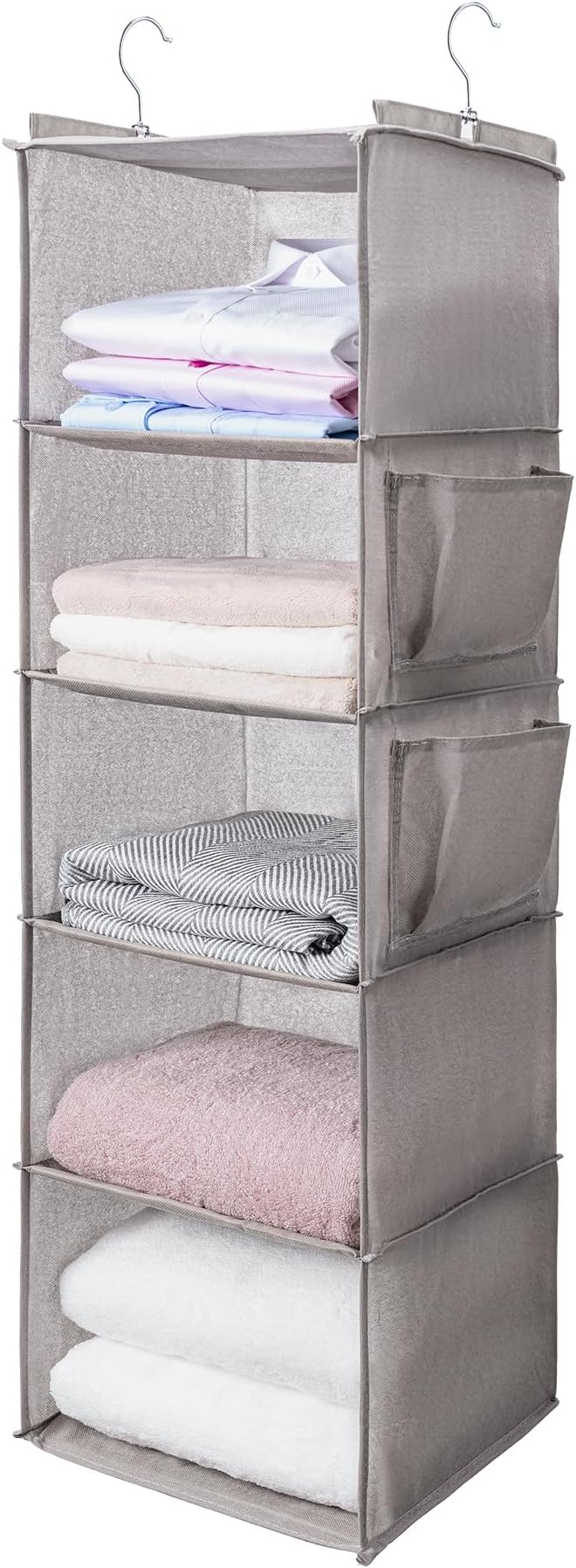 BOOMIBOO Hanging Closet Organize and Shelves，5-Hanging Shelf by BOOMIBOO