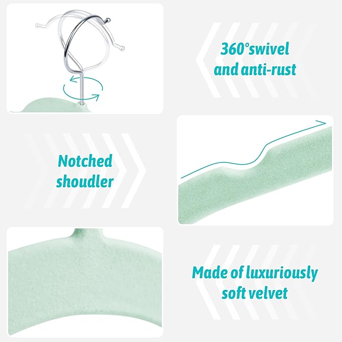 30 Pack Velvet Hangers – Non-Slip Slim Clothes Hangers - Image 2
