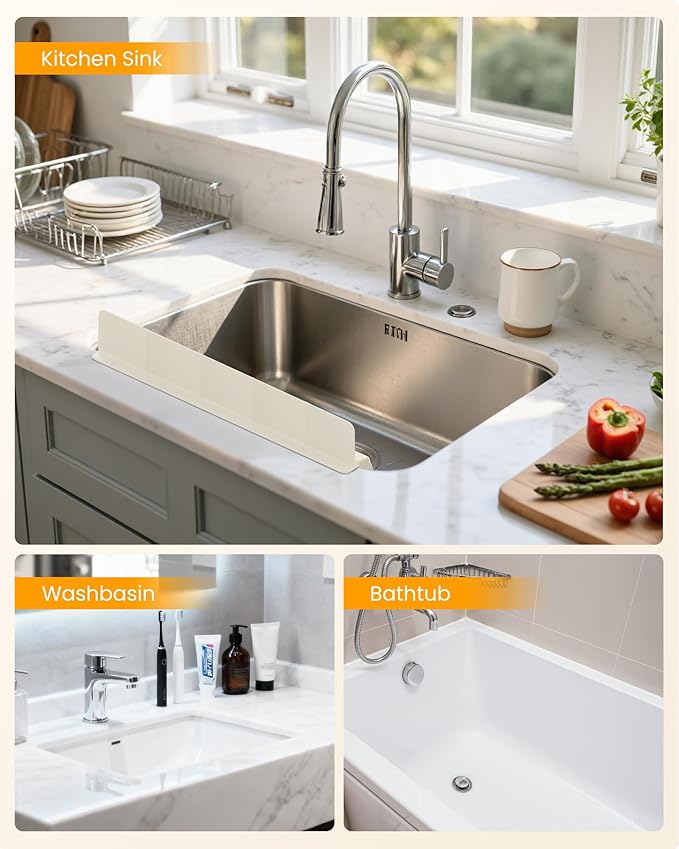 Kitchen Sink Splash Guard 23" Silicone Water Guard - Image 6