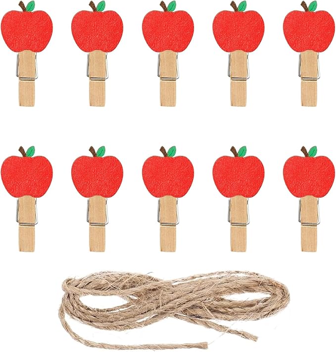 JarThenaAMCS 50 Pcs Back to School Wooden Clip by JarThenaAMCS