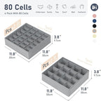 Joyoldelf Sock Drawer Organizer Divider 4 Packs Underwear Organizer, 2 x 24 - Image 2