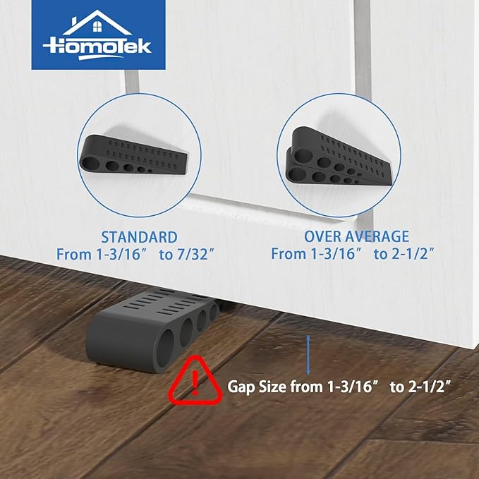 HOMOTEK 3 Pack Wedge Rubber Door Stops Door Chucks Stoppers Wall Protector - Image 4