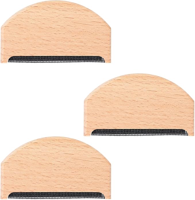 3 Pcs Cashmere Comb, Sweater Combs to Remove Pilling, Portable Wooden Pilling by Unknown