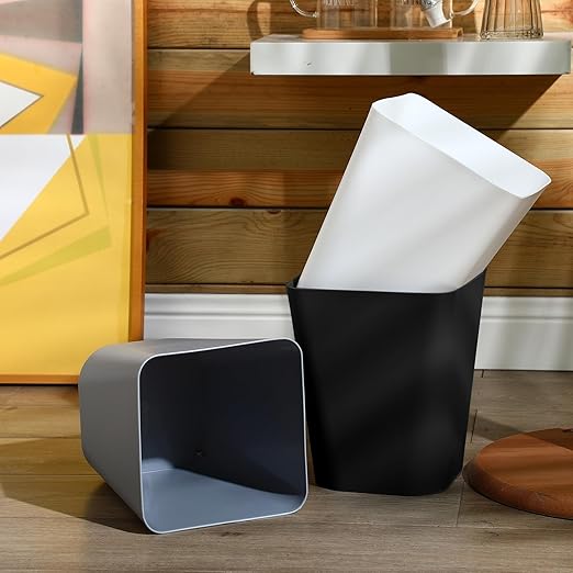 Hoolerry 9 Pieces Garbage Can 2 Gallon Small Trash Cans Bulk Bathroom Trash Bin - Image 5