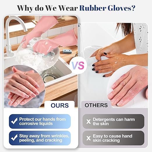 Rubber Kitchen Dishwashing Gloves - Image 5