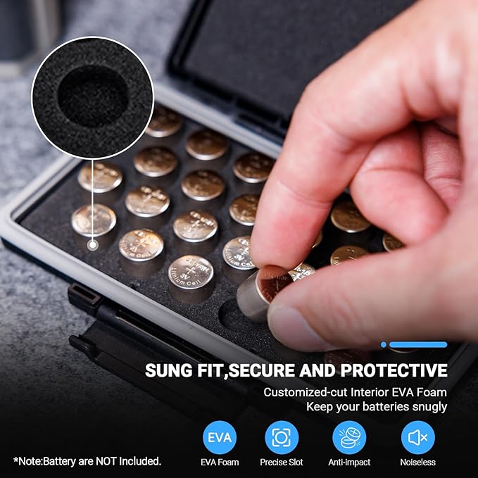 JJC CR1/3N Battery Case Holder Storage, Water-Resistant Anti-Lost, Button Coin - Image 4