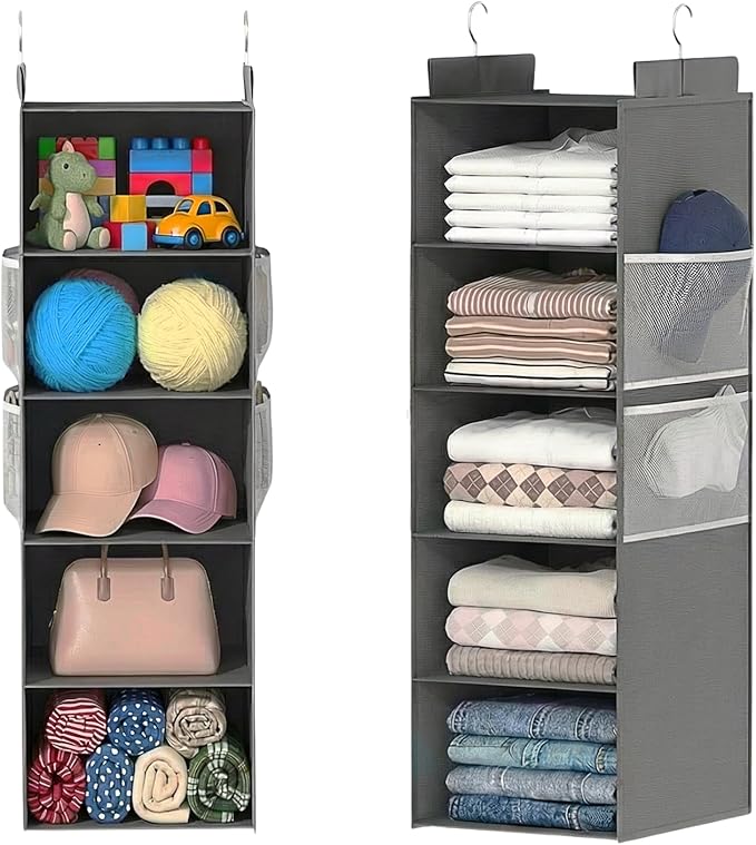 Deep Hanging Closet Organizers and Storage, Closet Hanging Storage Shelves by ALLTIDYUP