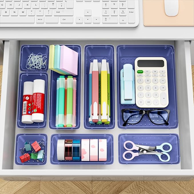 12 PCS Drawer Organizer Set, 4 Sizes Tool Storage Trays - Image 6