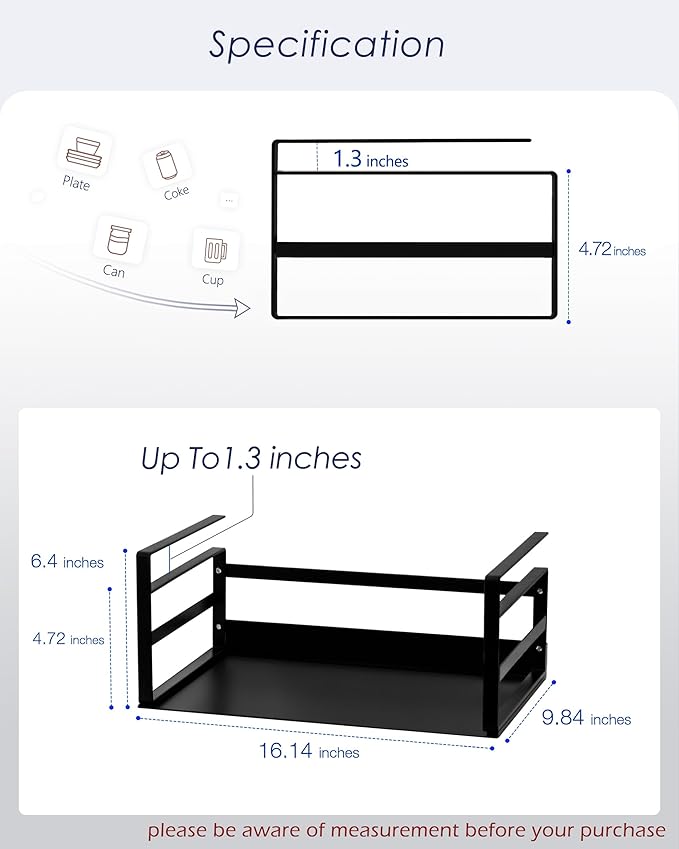 Nxconsu 2Pack Under Shelf Storage Basket Organizer Hanging Holder - Image 2