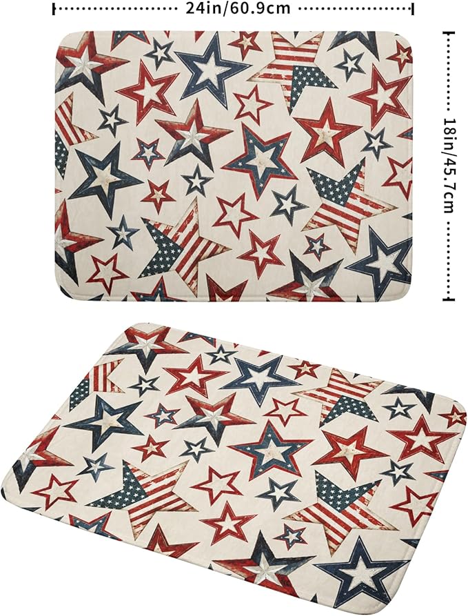 Flag Stars Stripes Patriotic 4th of July Dish Drying Pad 18 x 24 Inch - Image 2