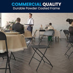 Flash Furniture Hercules Series Plastic Folding Chairs for Parties and Weddings, Stackable Commercial Event Seats with 650-lb. Static Weight Capacity, Set of 6, Black - Image 7