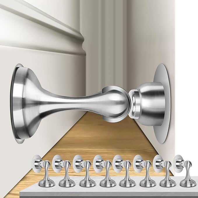 8 Pack Magnetic Door Stoppers, Stainless Steel Door Stops by Profasion