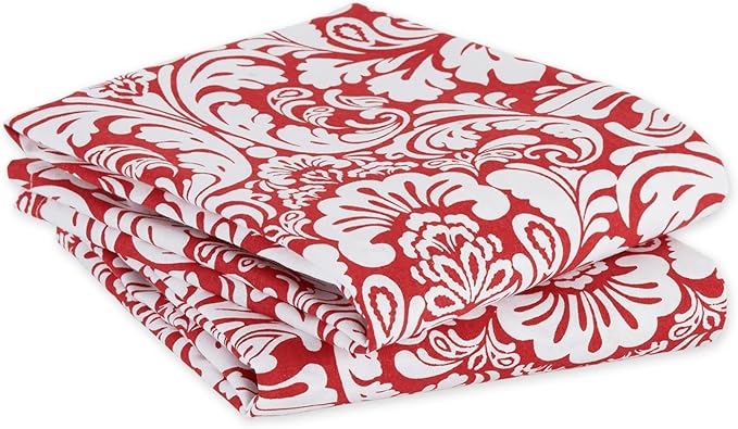 DII Cotton Dish Towel Set Damask Print, Tango Red - Image 3