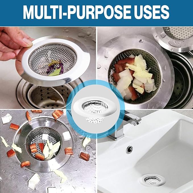 2-Pack Kitchen & Bathroom Sink Drain Strainers I 2.25 Inch Bathroom Drain Hair - Image 7